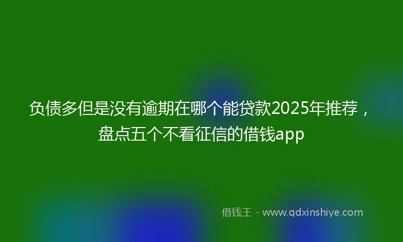 负债多但是没有逾期在哪个能贷款2025年推荐，盘点五个不看征信的借钱app