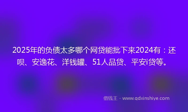 2025年的负债太多哪个网贷能批下来2024有：还呗、安逸花、洋钱罐、51人品贷、平安i贷等。