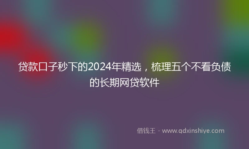 贷款口子秒下的2024年精选，梳理五个不看负债的长期网贷软件