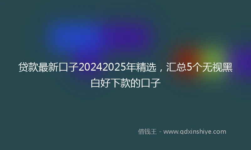 贷款最新口子20242025年精选，汇总5个无视黑白好下款的口子