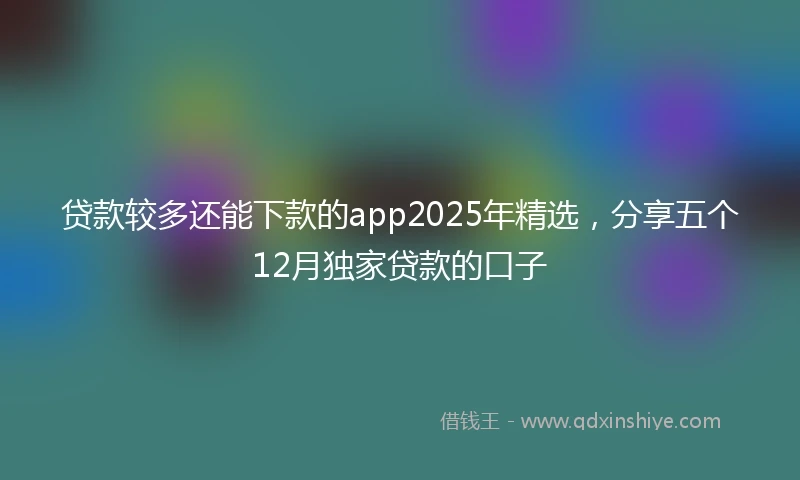 贷款较多还能下款的app2025年精选，分享五个12月独家贷款的口子