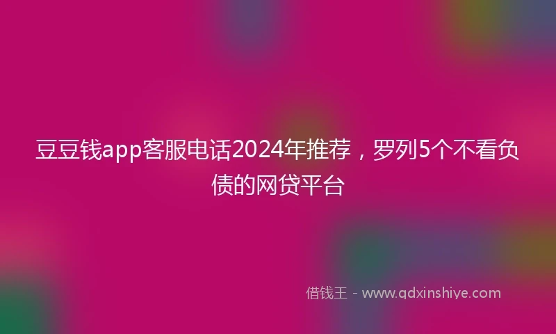 豆豆钱app客服电话2024年推荐，罗列5个不看负债的网贷平台