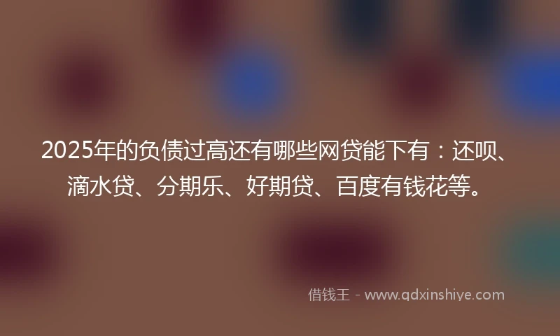 2025年的负债过高还有哪些网贷能下有：还呗、滴水贷、分期乐、好期贷、百度有钱花等。