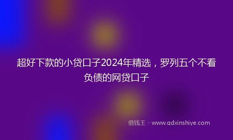 超好下款的小贷口子2024年精选，罗列五个不看负债的网贷口子