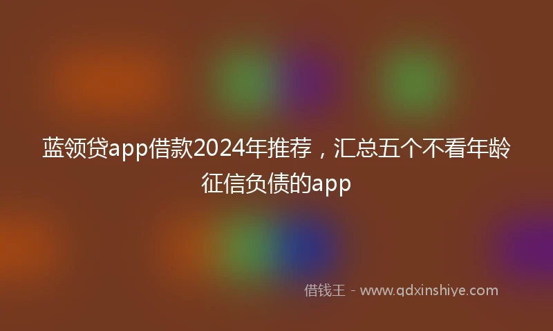 蓝领贷app借款2024年推荐，汇总五个不看年龄征信负债的app