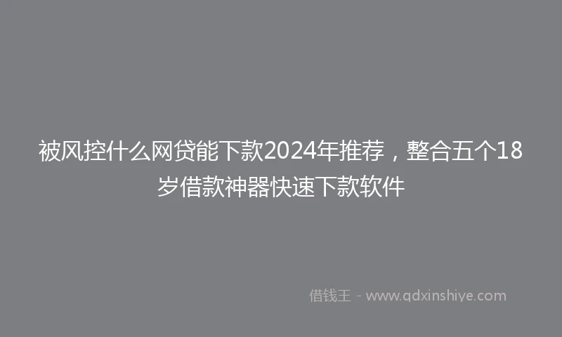 被风控什么网贷能下款2024年推荐，整合五个18岁借款神器快速下款软件