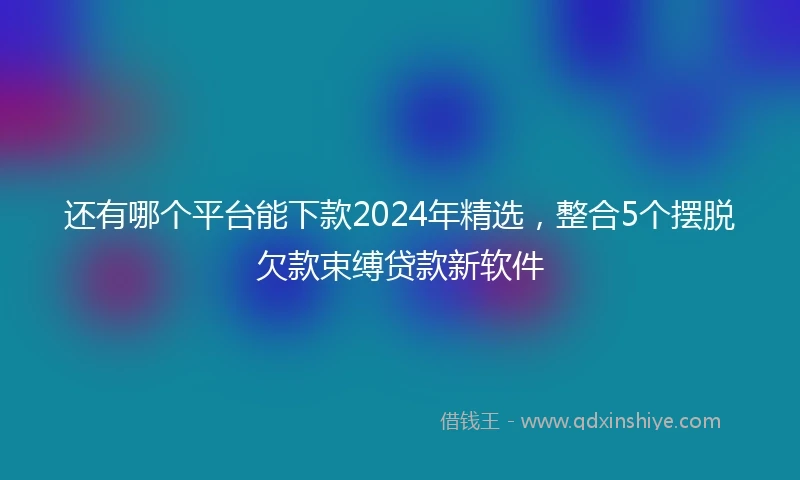 还有哪个平台能下款2024年精选，整合5个摆脱欠款束缚贷款新软件