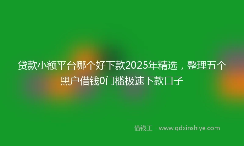 贷款小额平台哪个好下款2025年精选，整理五个黑户借钱0门槛极速下款口子