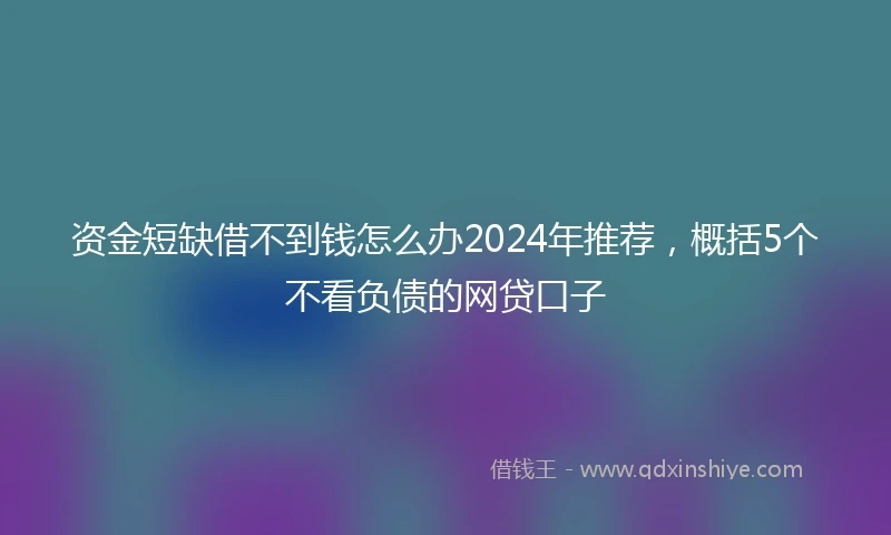 资金短缺借不到钱怎么办2024年推荐，概括5个不看负债的网贷口子