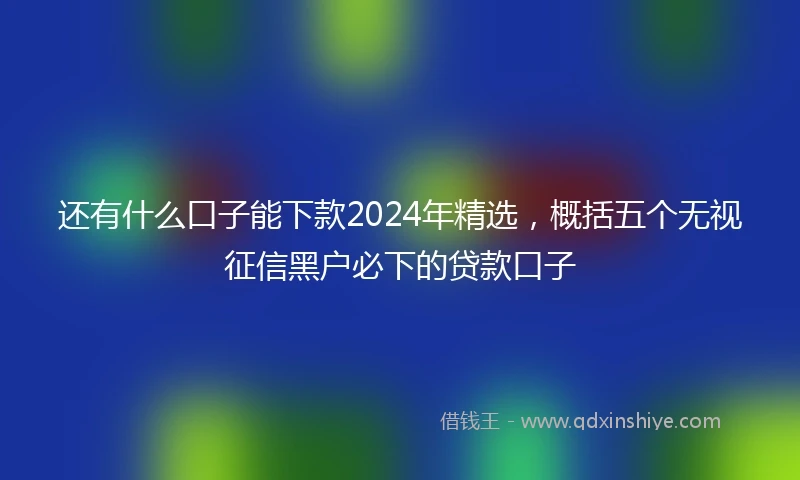 还有什么口子能下款2024年精选，概括五个无视征信黑户必下的贷款口子