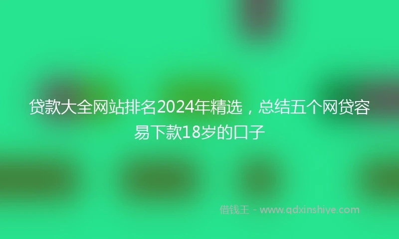贷款大全网站排名2024年精选,总结五个网贷容易下款18岁的口子