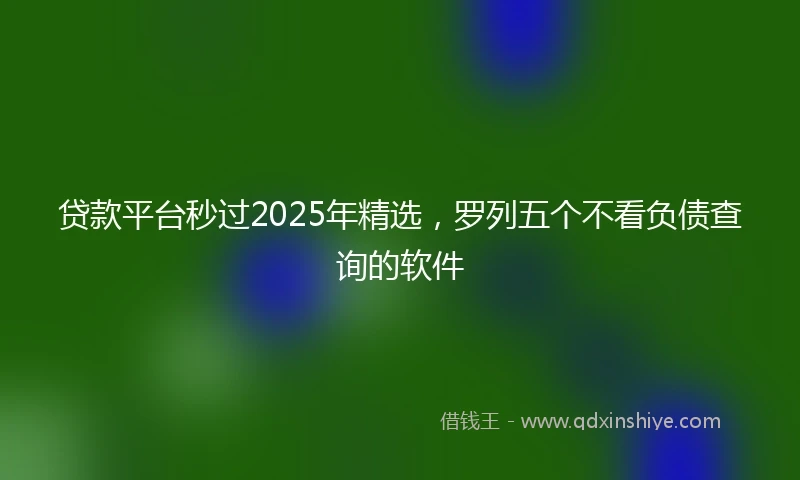 贷款平台秒过2025年精选，罗列五个不看负债查询的软件