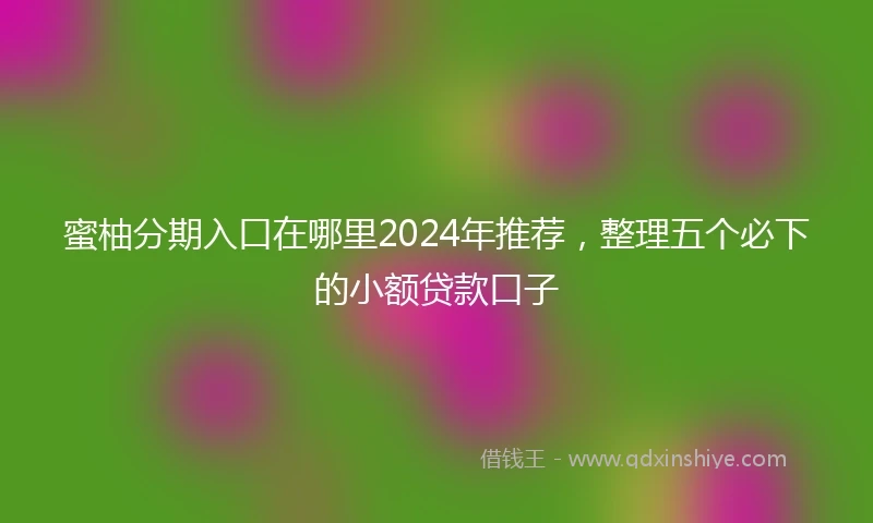 蜜柚分期入口在哪里2024年推荐，整理五个必下的小额贷款口子