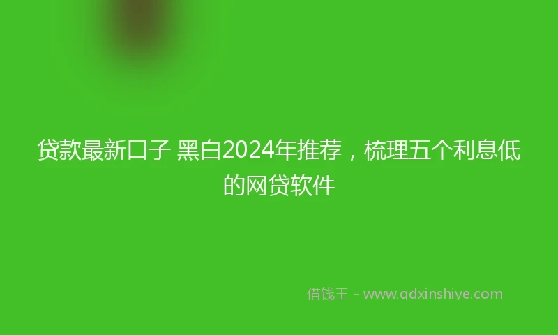 贷款最新口子 黑白2024年推荐，梳理五个利息低的网贷软件