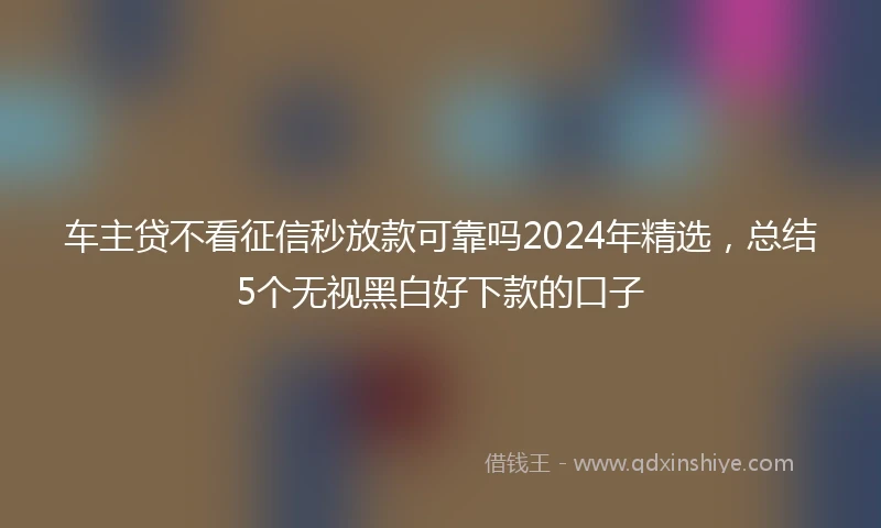 车主贷不看征信秒放款可靠吗2024年精选，总结5个无视黑白好下款的口子