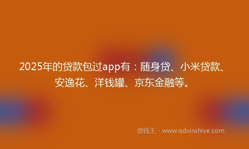2025年的贷款包过app有：随身贷、小米贷款、安逸花、洋钱罐、京东金融等。
