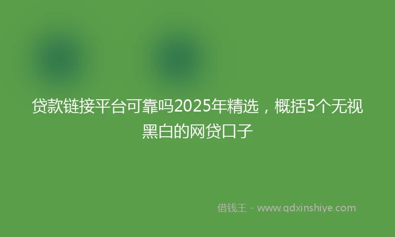 贷款链接平台可靠吗2025年精选,概括5个无视黑白的网贷口子