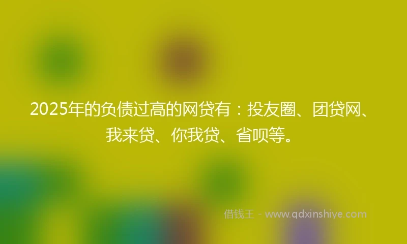 2025年的负债过高的网贷有：投友圈、团贷网、我来贷、你我贷、省呗等。