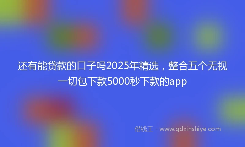 还有能贷款的口子吗2025年精选，整合五个无视一切包下款5000秒下款的app
