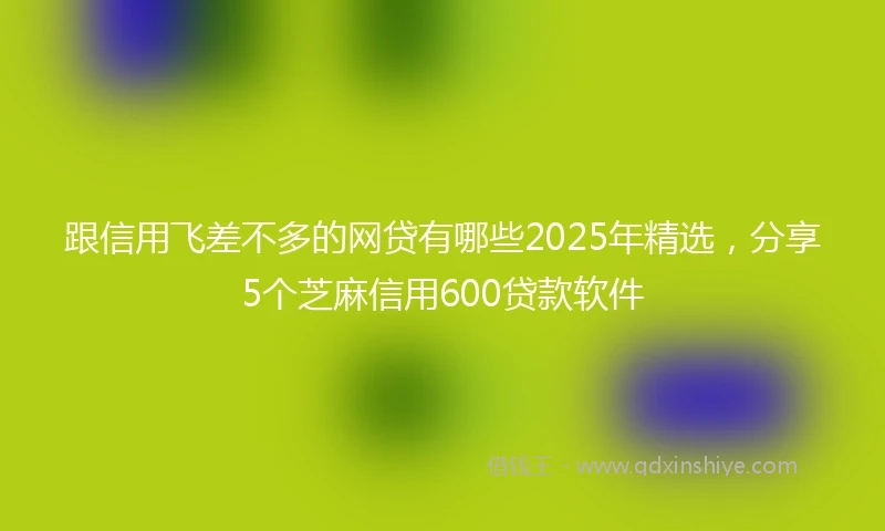 跟信用飞差不多的网贷有哪些2025年精选，分享5个芝麻信用600贷款软件