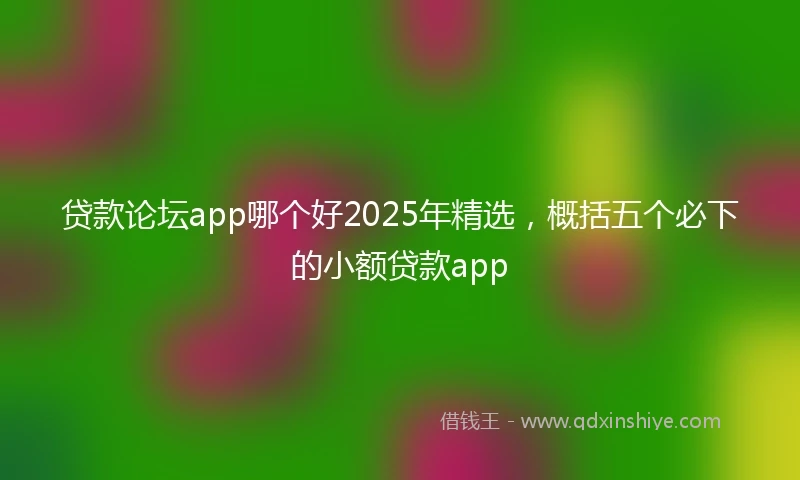 贷款论坛app哪个好2025年精选，概括五个必下的小额贷款app