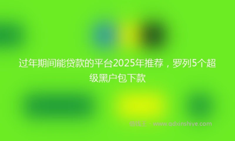 过年期间能贷款的平台2025年推荐，罗列5个超级黑户包下款