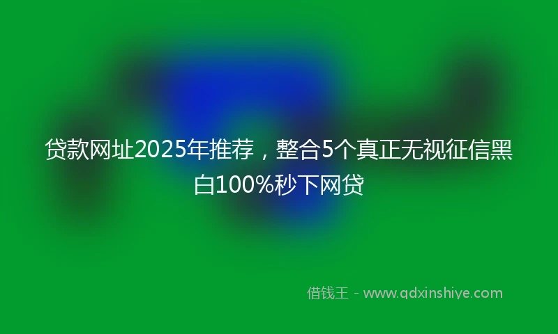 贷款网址2025年推荐,整合5个真正无视征信黑白100%秒下网贷