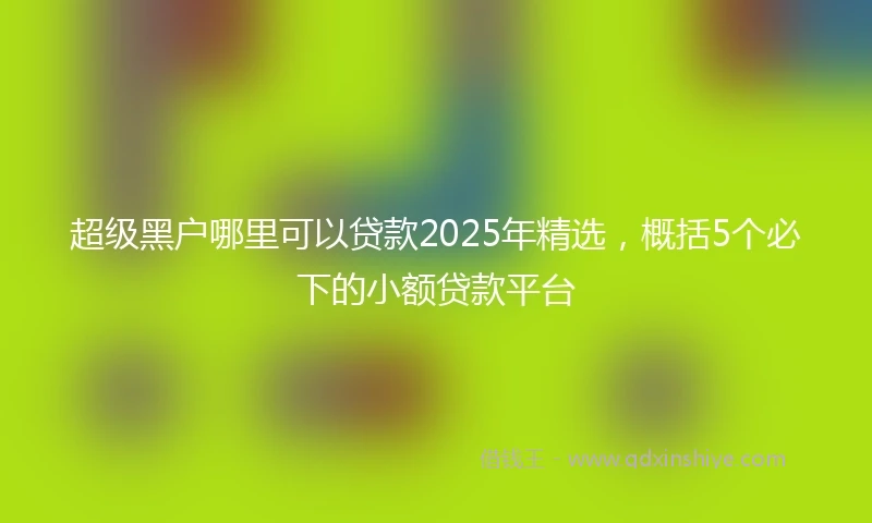 超级黑户哪里可以贷款2025年精选,概括5个必下的小额贷款平台