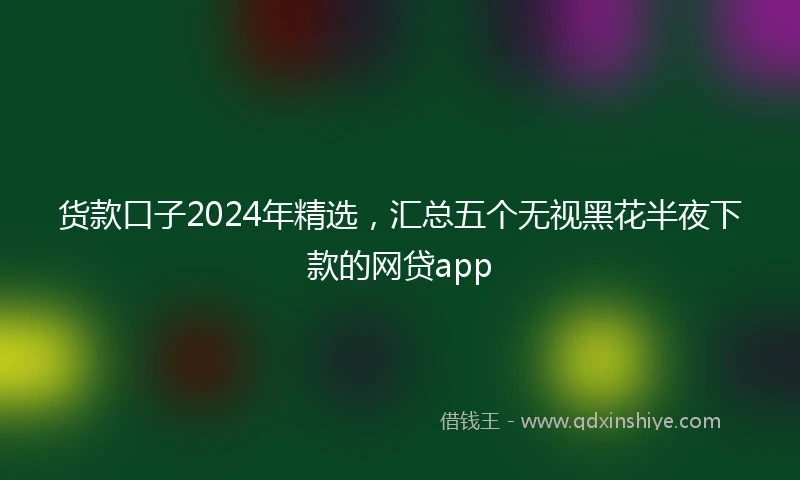 货款口子2024年精选，汇总五个无视黑花半夜下款的网贷app