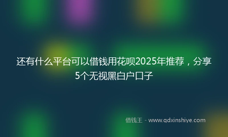 还有什么平台可以借钱用花呗2025年推荐，分享5个无视黑白户口子