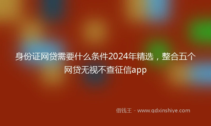 身份证网贷需要什么条件2024年精选，整合五个网贷无视不查征信app