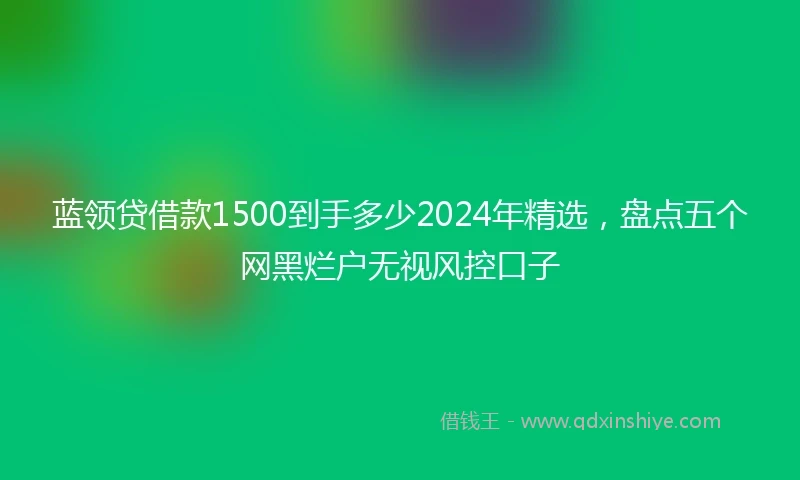 蓝领贷借款1500到手多少2024年精选，盘点五个网黑烂户无视风控口子