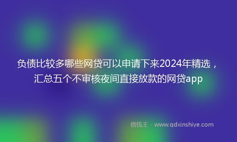 负债比较多哪些网贷可以申请下来2024年精选，汇总五个不审核夜间直接放款的网贷app