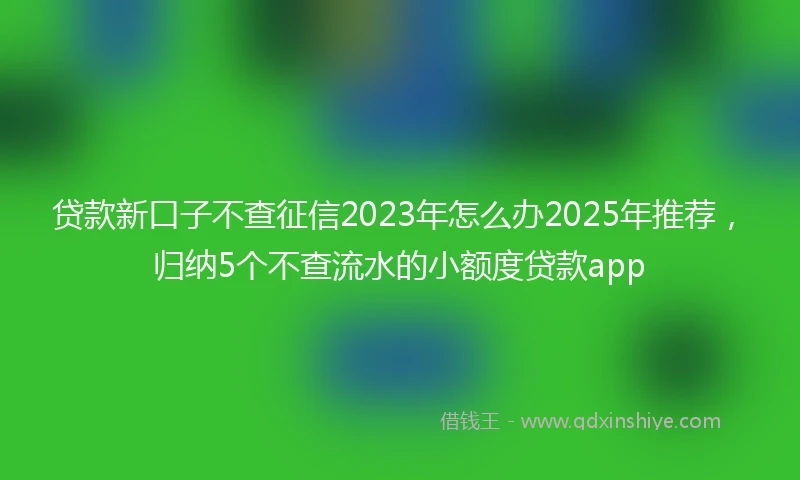 贷款新口子不查征信2023年怎么办2025年推荐，归纳5个不查流水的小额度贷款app