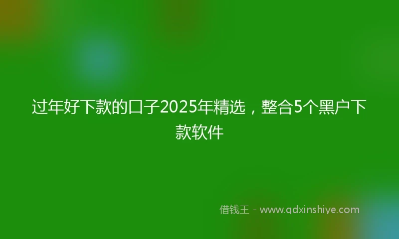 过年好下款的口子2025年精选，整合5个黑户下款软件