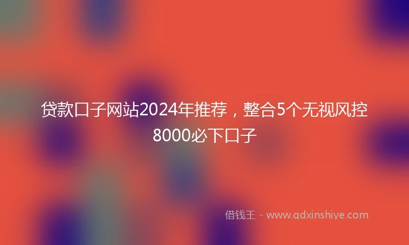 贷款口子网站2024年推荐，整合5个无视风控8000必下口子