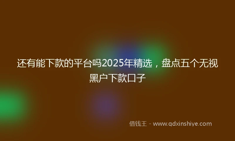 还有能下款的平台吗2025年精选，盘点五个无视黑户下款口子
