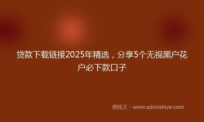 贷款下载链接2025年精选，分享5个无视黑户花户必下款口子
