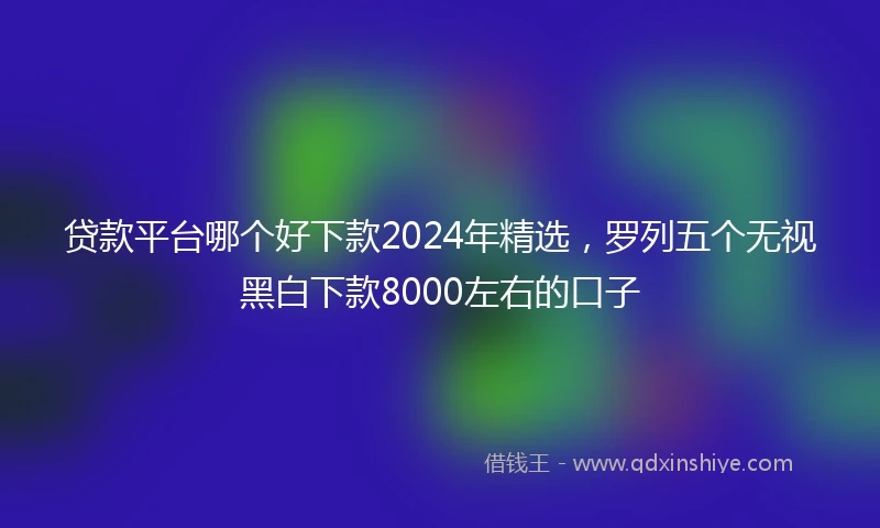 贷款平台哪个好下款2024年精选，罗列五个无视黑白下款8000左右的口子