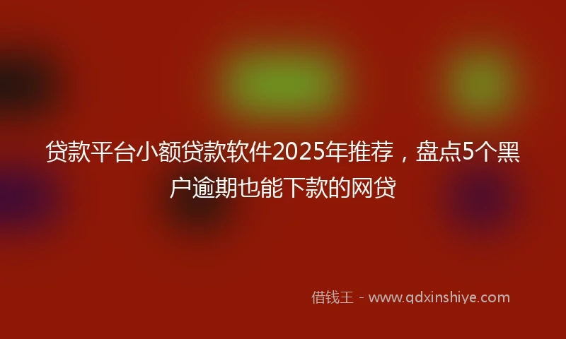 贷款平台小额贷款软件2025年推荐，盘点5个黑户逾期也能下款的网贷