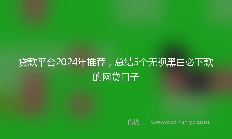 贷款平台2024年推荐，总结5个无视黑白必下款的网贷口子
