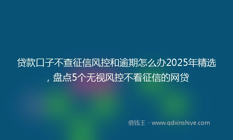 贷款口子不查征信风控和逾期怎么办2025年精选，盘点5个无视风控不看征信的网贷