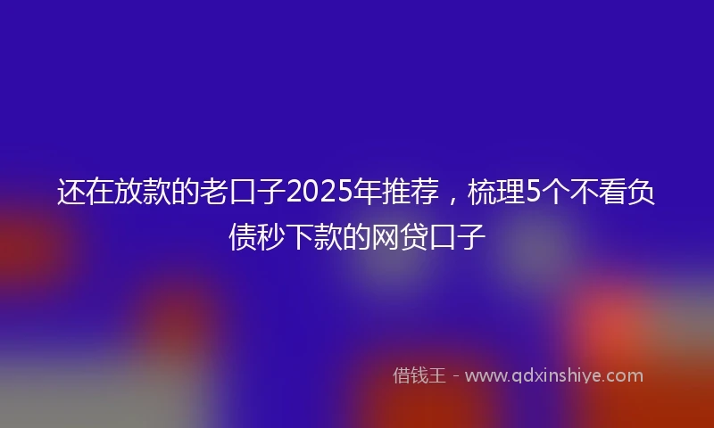 还在放款的老口子2025年推荐，梳理5个不看负债秒下款的网贷口子