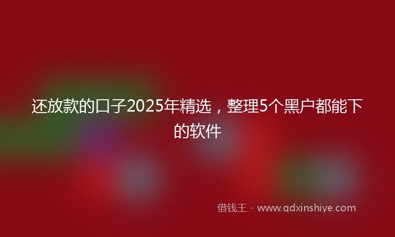 还放款的口子2025年精选，整理5个黑户都能下的软件