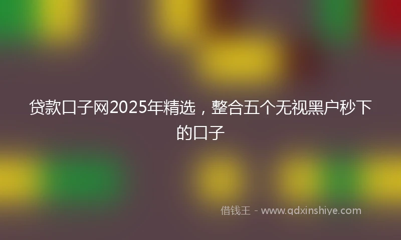 贷款口子网2025年精选，整合五个无视黑户秒下的口子