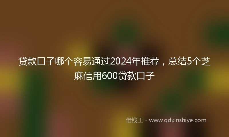 贷款口子哪个容易通过2024年推荐，总结5个芝麻信用600贷款口子
