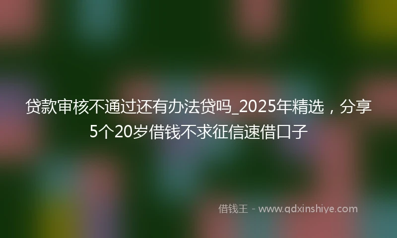 贷款审核不通过还有办法贷吗_2025年精选,分享5个20岁借钱不求征信速借口子