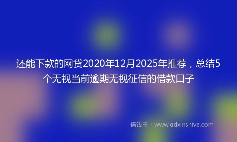 还能下款的网贷2020年12月2025年推荐，总结5个无视当前逾期无视征信的借款口子