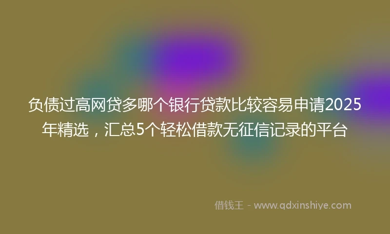 负债过高网贷多哪个银行贷款比较容易申请2025年精选，汇总5个轻松借款无征信记录的平台