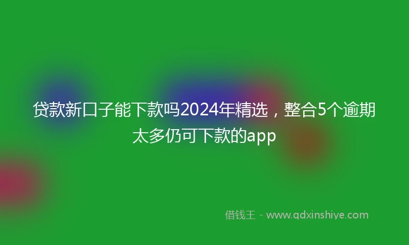 贷款新口子能下款吗2024年精选，整合5个逾期太多仍可下款的app
